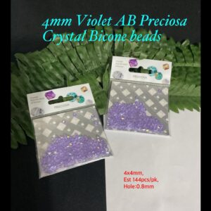 4mm Violet Ab Preciosa Crystal Bicone beads (est 144pcs) 10% off!