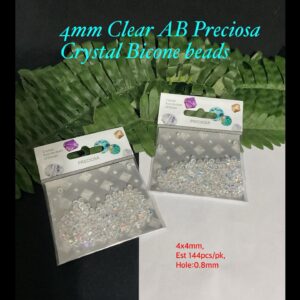 4mm Clear Ab Preciosa Crystal Bicone beads (est 144pcs)