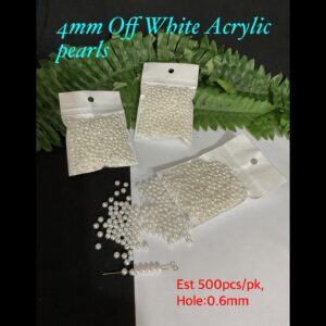 4mm Off White Acrylic Pearls (est 500pcs)