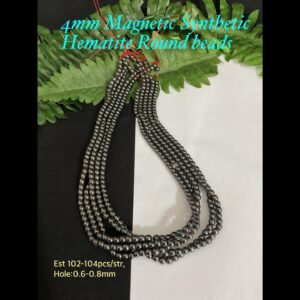 4mm Magnetic Synthetic Hematite beads (est 102-104pcs) 10% off!