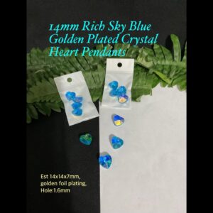 14mm Rich Sky Golden Plated Heart pendants (4pcs)