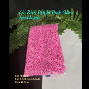 6/0 Rich Bright Pink Glass seed beads (est 1 lb)