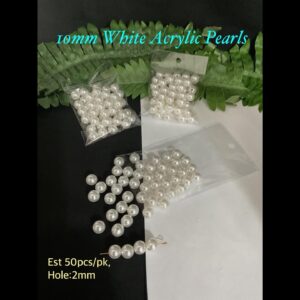 10mm White Acrylic Pearls (est 50pcs)