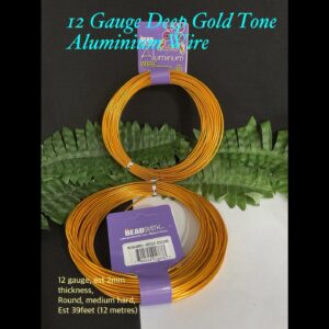 12 Gauge Deep Gold Tone Aluminum wire (12metres)