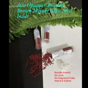 11/0 Opaque Chocolate Brown Miyuki Glass seed beads (est 8.5g tube)