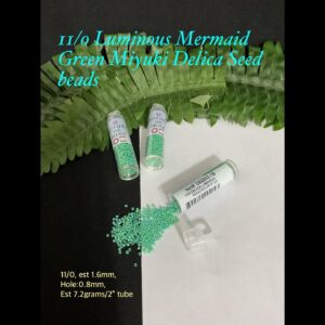 11/0 Luminous Mermaid Green Miyuki Glass seed beads (7.2g tube) 10% off!