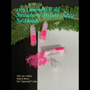 11/0 Luminous Wild Strawberry Miyuki Glass seed beads (7.2g tube) 10% off!