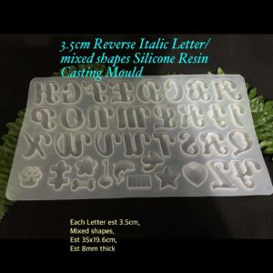 3.5cm Reverse Italic Letter /Mixed Shapes Silicone resin casting Mould 20% off!