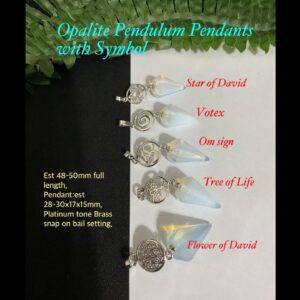 Opalite Pendulum Pendants with Om Symbol