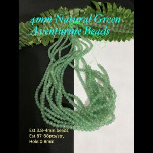 4mm Natural Green Aventurine beads (est 87-88pcs)