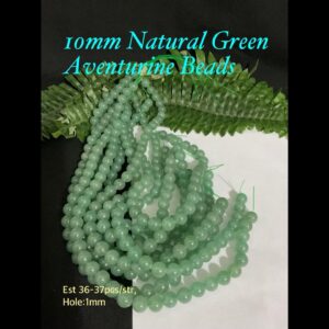 10mm Natural Green Aventurine beads (est 36-37pcs)
