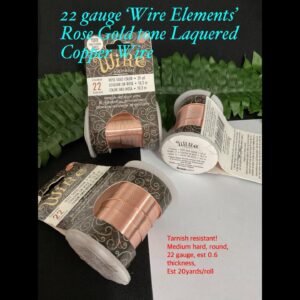 22gauge ‘Wire Elements’ Rose Gold tone Lacquered Copper wire (est 20 yards)
