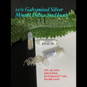 11/0 Round Galvanized Silver Glass seed beads (est 8.5g) 10% off!