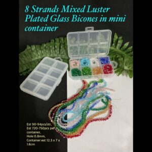 8 Strand Mixed Luster Plated Sparkle glass bicones in rectangle container 10% off!