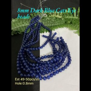 8mm Dark Blue cats eye beads (est 49-50pcs) 10% off!
