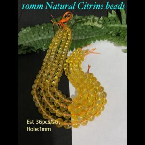 10mm Natural Citrine beads (est 36pcs) 10% off!