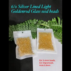 6/0 Silver Lined Light Goldenrod Glass seed beads (est 50grams)