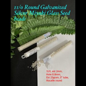11/0 Round Galvanized Silver Miyuki Glass seed beads (est 23g) 10% off!