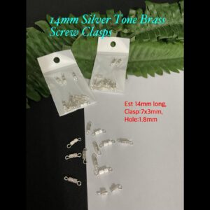 14mm Silver Tone Brass Screw Clasps (est 12pcs)