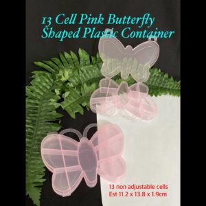 13 Cell Pink Butterfly Shaped Plastic Container