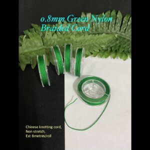 0.8mm Green Nylon Braided Cord (est 8metres)