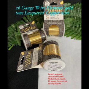 26gauge ‘Wire Elements’ Gold tone Lacquered Copper wire (est 34 yards)